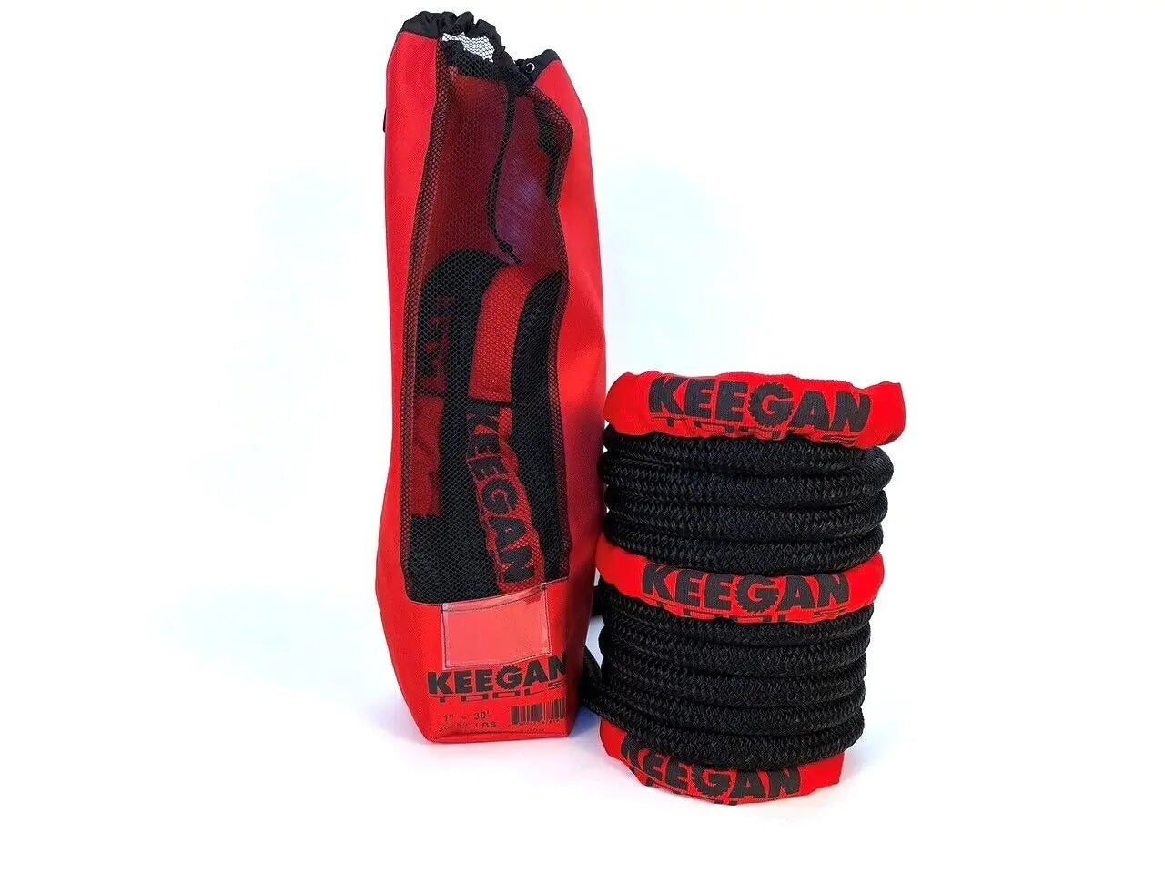 KEEGAN TOOLS 1.25"x30' Kinetic Energy Recovery Rope 46000 lbs Tow Rope Carry Bag