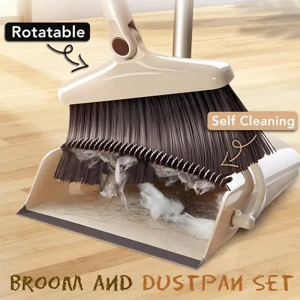 Self Cleaning Broom and Dustpan